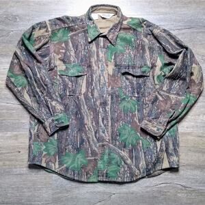 Vintage The Sportsman's Guide Bark Heavy Button Shirt Camo Sz XL USA Made